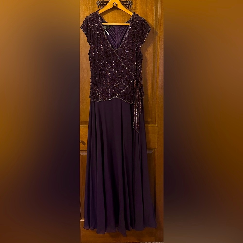 J Kara Beaded Purple Gown Size 12